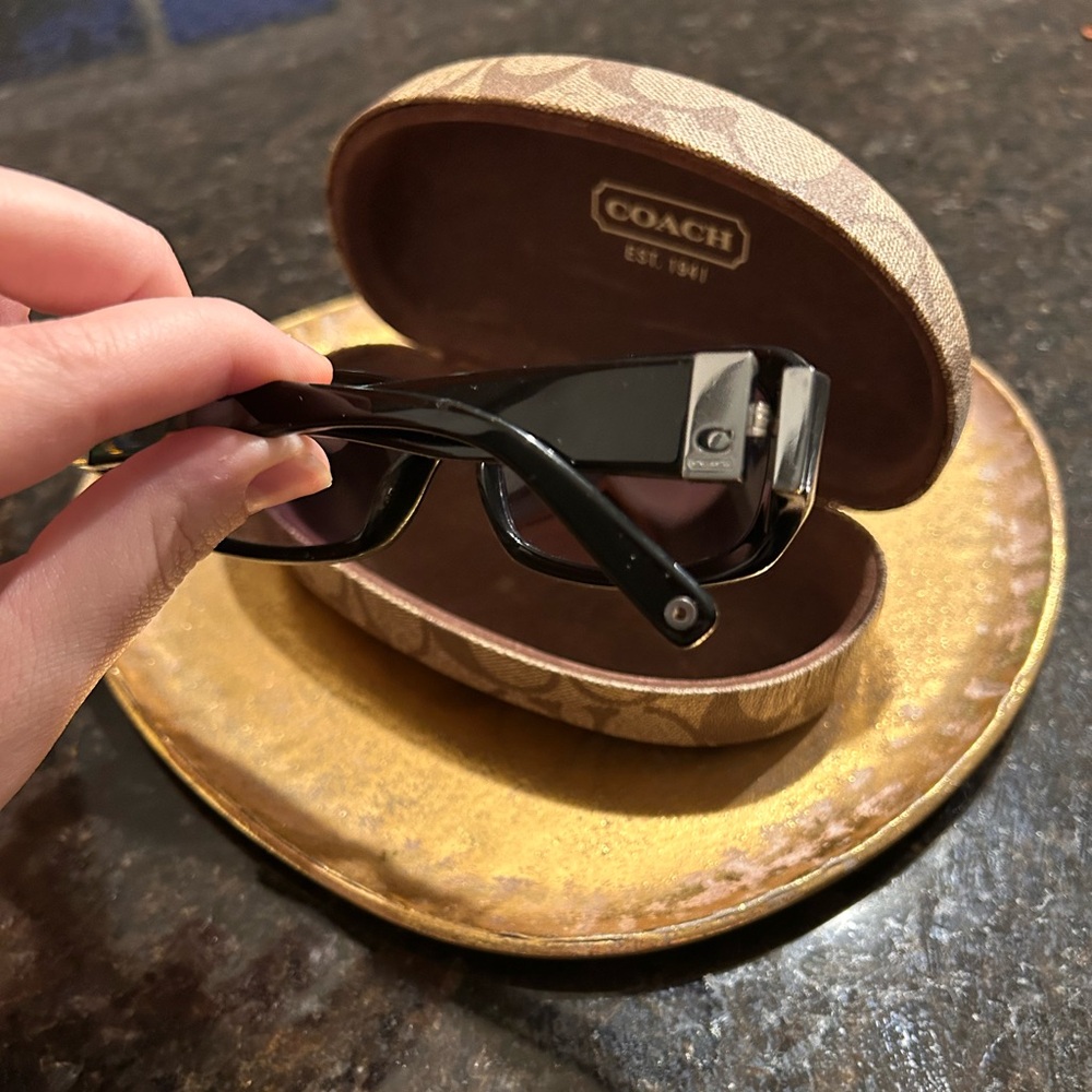 Coach Black Sunglasses with Textured Arms - Picture 5 of 5